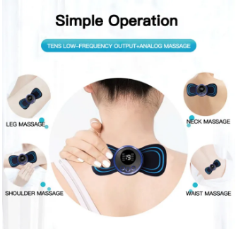 Mini Body Massager Pulse Neck Pain Relief EMS Butterfly Body Massager Men &amp; Women View Gallery - Pakistan