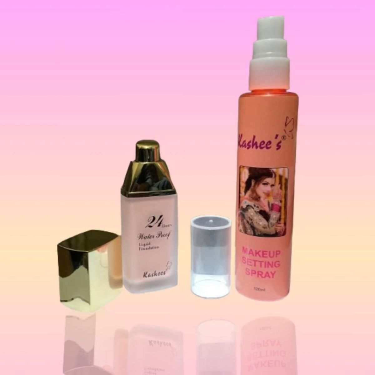 2 in 1 Kashee's High Coverage Foundation &amp; Makeup Fixer Deal View Gallery - Pakistan