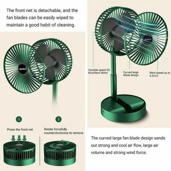 Telescopic Folding Fan Summer Silent Desktop Retractable Fan for Office Bedroom School USB Ventilator (Electric Usb Operated) (random color) View Gallery - Pakistan
