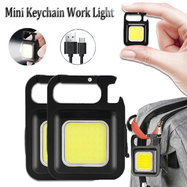 Multifunction 500 Lumens Mini Pocket COB LED Portable Keychain Light (metal body ) View Gallery - Pakistan