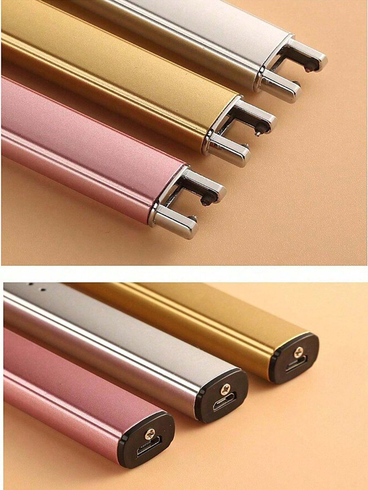 Gas Lighter  Long with New Slide Out Design  USB Gas Lighter Rechargeable with LED Display, Plasma Arc Lighter (Random color) View Gallery - Pakistan