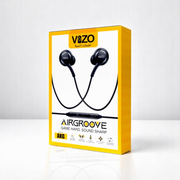 Airgrove AKG Wired Earphones | HD Stereo Sound | Deep Bass | Built-in Mic | 3.5mm Jack | Tangle-Free Cable | Hands-Free For Mobile - Android Hands-Free View Gallery - Pakistan