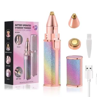 2 In 1 Hair Remover Chargeable , Multi Attractive Color With USB Charging Cable And Cleaning Brush View Gallery - Pakistan