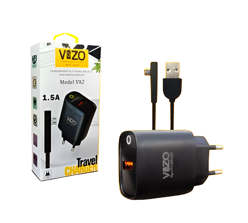 Va2 – Compact Micro USB Charger (Black) | Best Quality Charger - Vizo VA2 Charger - Vizo VA2 Micro USB Charger - Android Charger - Mobile Phone Charger