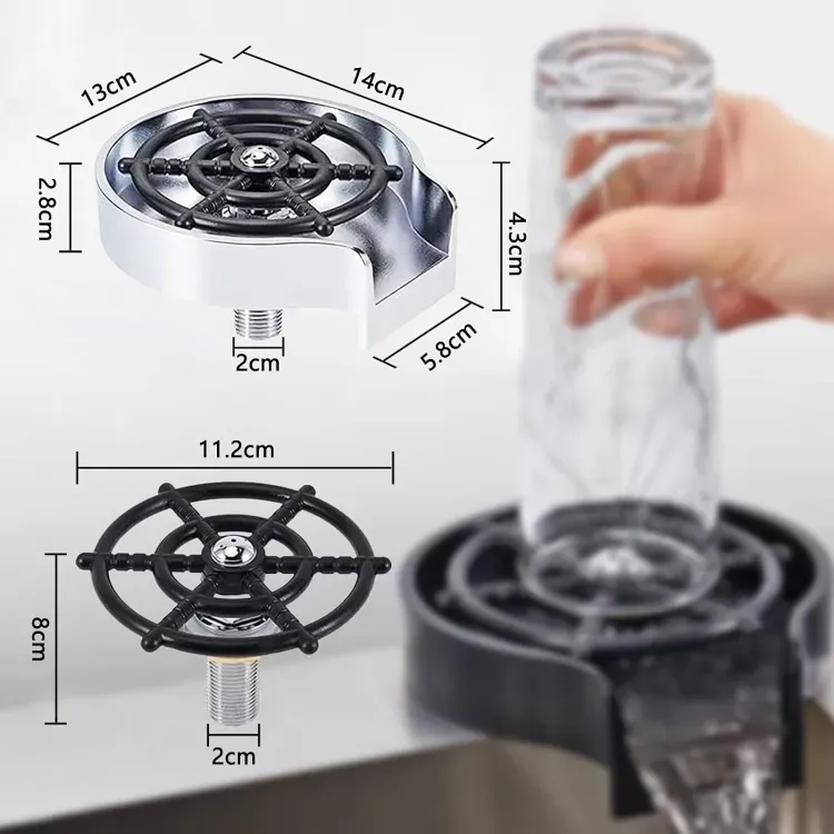 Glass washer - Glass washer for kitchen - Glass Rinser Cup Bottle Washer Cleaner for Kitchen Sinks, Kitchen Sink Accessories Attachment Stainless View Gallery - Pakistan