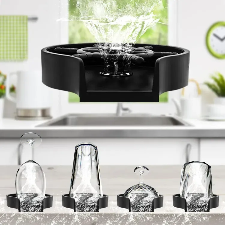 Glass washer - Glass washer for kitchen - Glass Rinser Cup Bottle Washer Cleaner for Kitchen Sinks, Kitchen Sink Accessories Attachment Stainless View Gallery - Pakistan