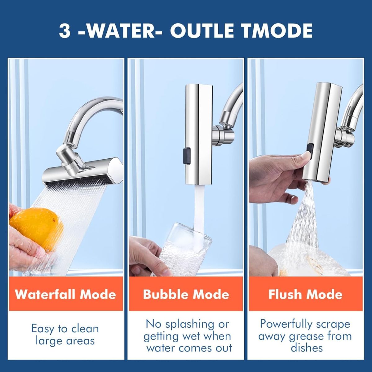 Multifunctional Kitchen Sink Waterfall Faucet Pressurized Shower Bubbler Splash-proof 4 Modes Spout Bathroom Basin Tap Extender Adapter View Gallery - Pakistan