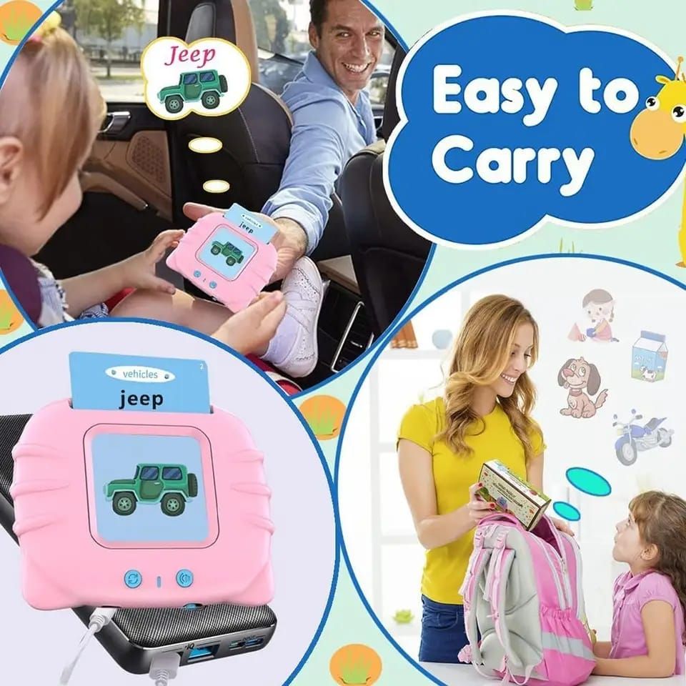 Audible Flash cards Baby Reading Machine for kids early learning English | Montessori Toddlers Gifts(random color ) View Gallery - Pakistan