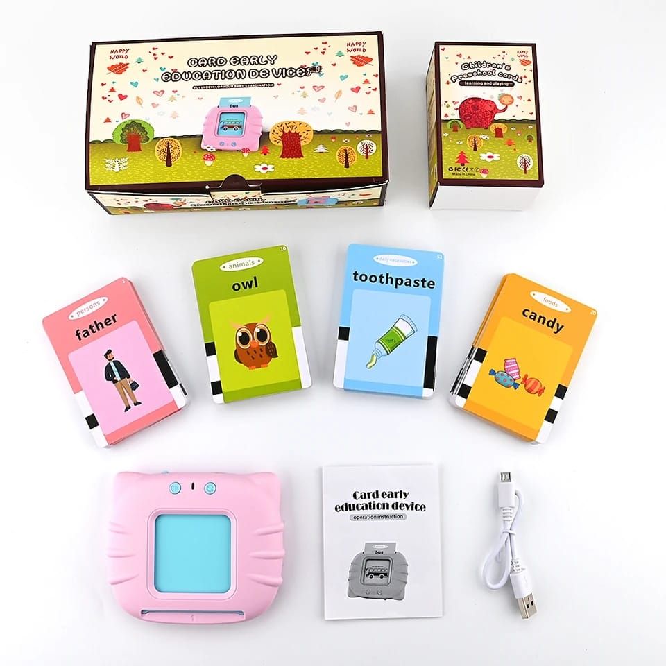 Audible Flash cards Baby Reading Machine for kids early learning English | Montessori Toddlers Gifts(random color ) View Gallery - Pakistan