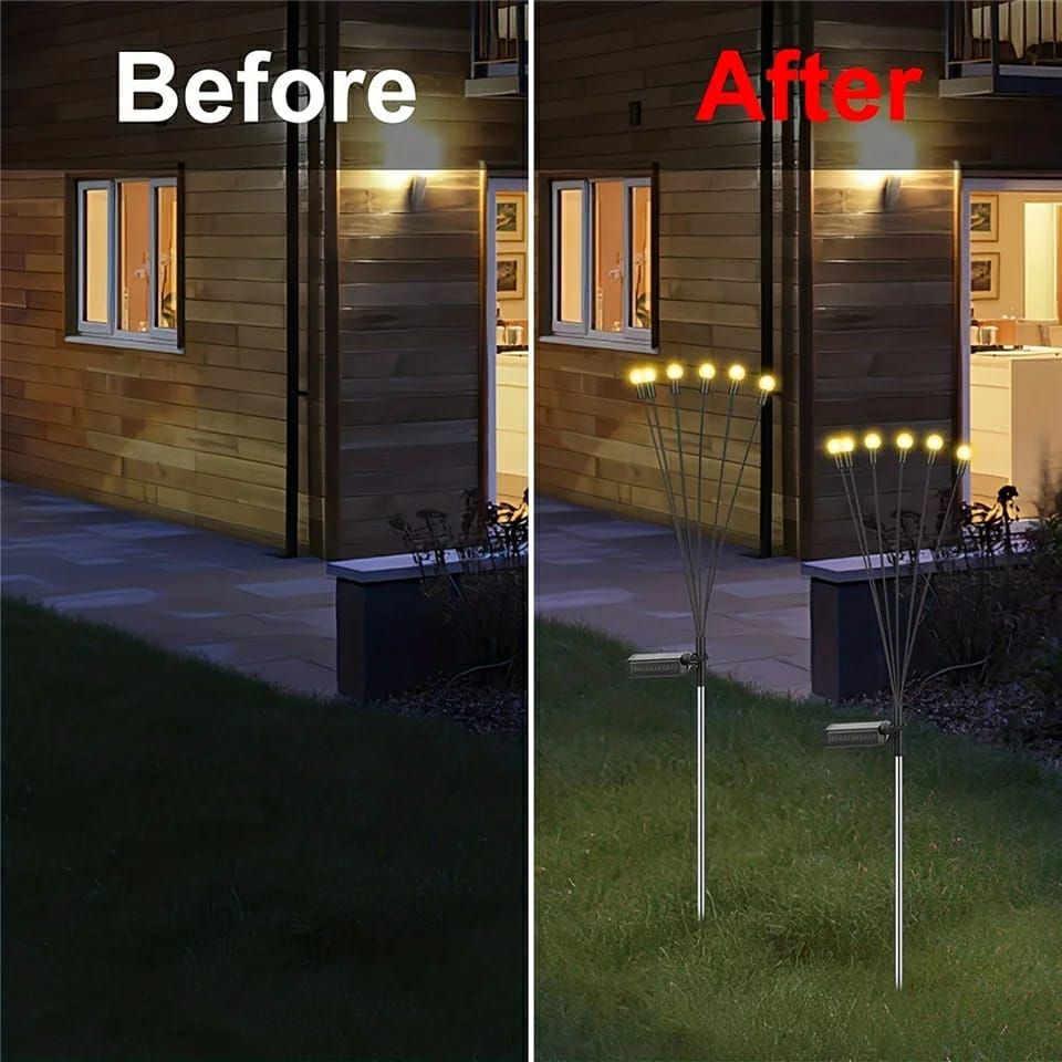 10 Lights - LED Solar Powered Firefly Light Outdoor Waterproof Solar Garden Light Decorative Swaying Wind Dancing Solar Lamp View Gallery - Pakistan