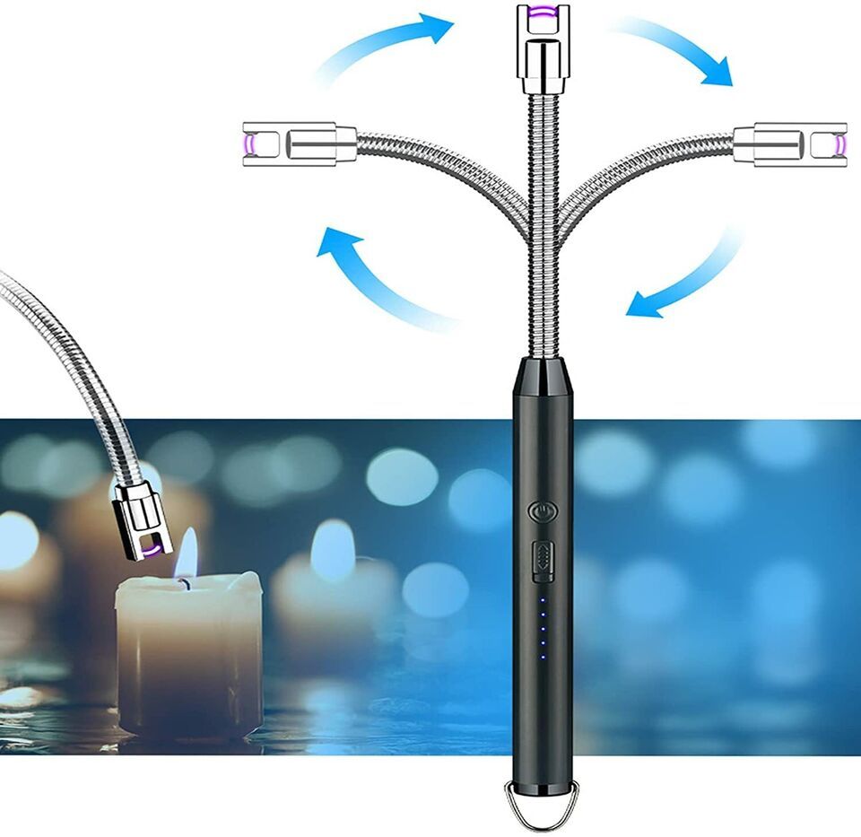 Arc Lighter With Usb Charging,flameless Windproof,led Battery Display,safety Switch,rotate 360 Degrees,for Aromatherapy (random Colors) View Gallery - Pakistan