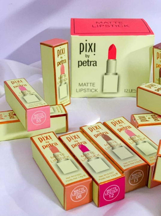 Pixi 12-Color Waterproof &amp;amp; Long-Lasting Lipstick Set - Vibrant, Smudge-Proof Shades for All-Day Wear