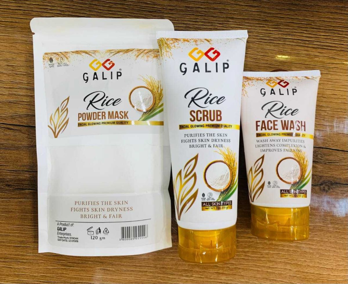 Galib Rice Facial Kit - 3-Step Skincare Set with Wash, Scrub, and Mask View Gallery - Pakistan