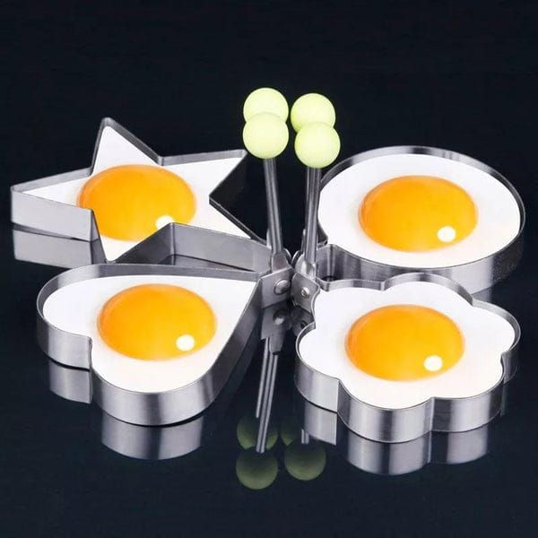 Pack of 4 Egg Shaper Kitchen Tools Star, Heart, Round, Flower Shaped Stainless Steel -  (random color ) View Gallery - Pakistan