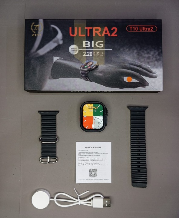 Ultra 2 Smart Watch |  T10 Ultra 2 Watch Big Screen 2.20 infinite Display Bluetooth Call Game Heart Rate Sleep Monitoring Smart Watch (Random Color) View Gallery - Pakistan