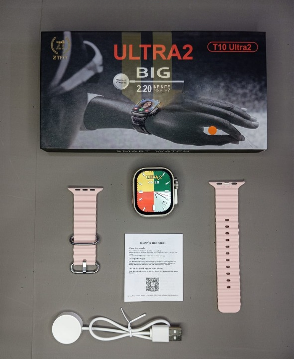 Ultra 2 Smart Watch |  T10 Ultra 2 Watch Big Screen 2.20 infinite Display Bluetooth Call Game Heart Rate Sleep Monitoring Smart Watch (Random Color) View Gallery - Pakistan