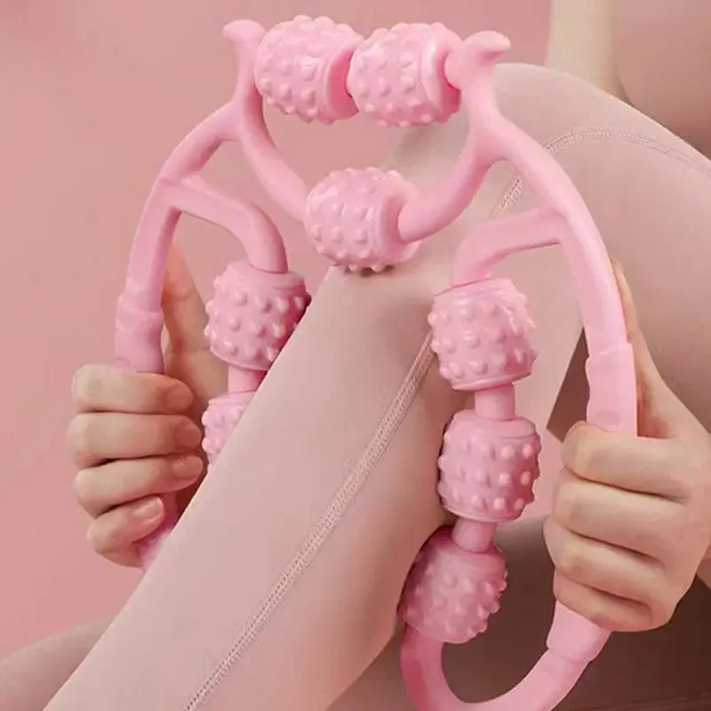 9 Wheels U Shape Points Massage Muscle Relax Roller Massager made in china (random color) View Gallery - Pakistan