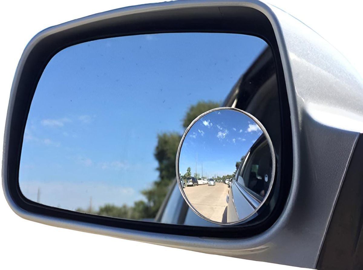 2 PCs rotatable Car Round Mirror Original Glass Rear view Blind spot Side Mirror rotatable lens View Gallery - Pakistan