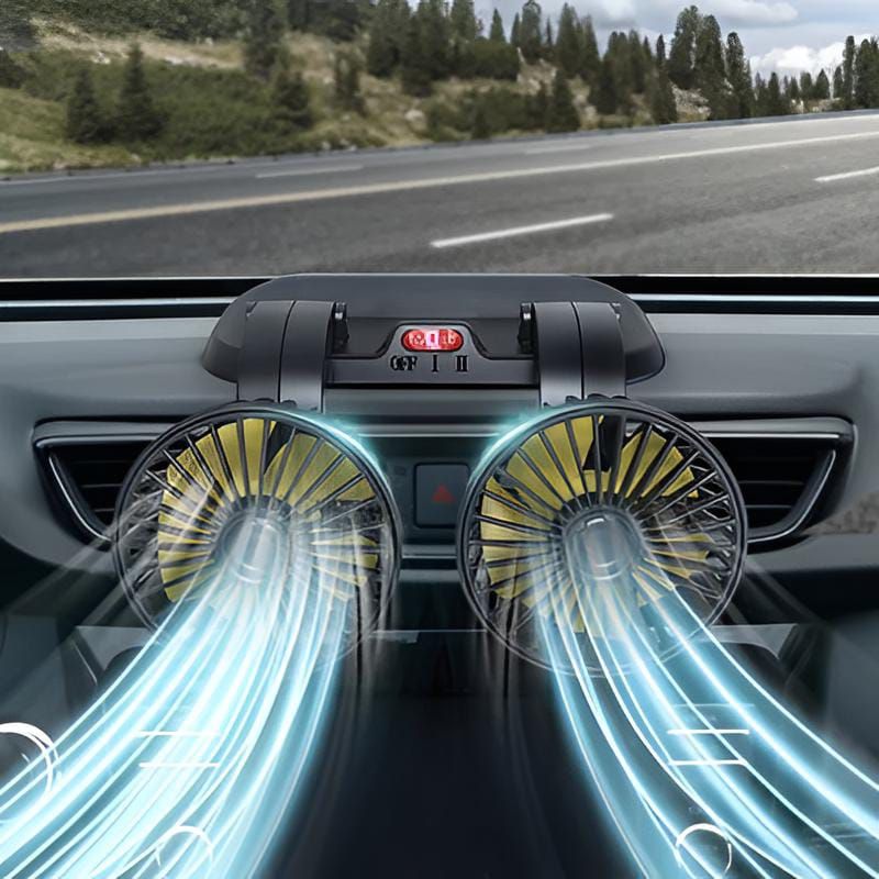 12v Car Dashboard cooling fan, dual head fan 360 degree rotation Fan for Cars View Gallery - Pakistan