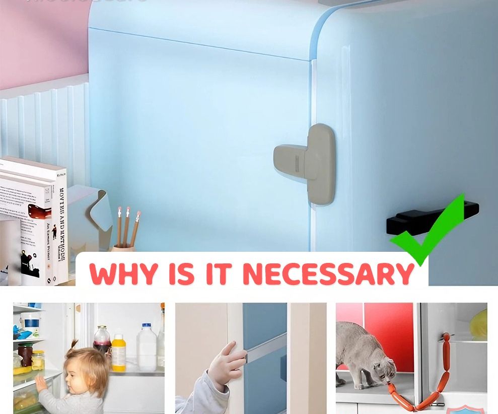 Child Safety Fridge Lock , Baby Safety Refrigerator Freezer Door Lock, No Tools Need or Drill View Gallery - Pakistan