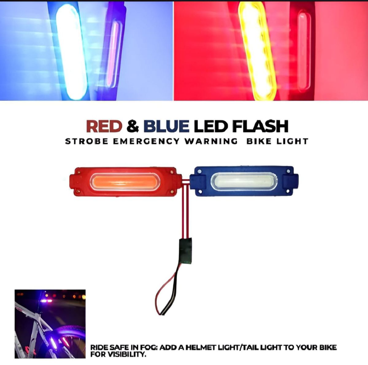 High Quality Red and Blue Flasher Light Waterproof 12V LED Light For Bike and Cars View Gallery - Pakistan