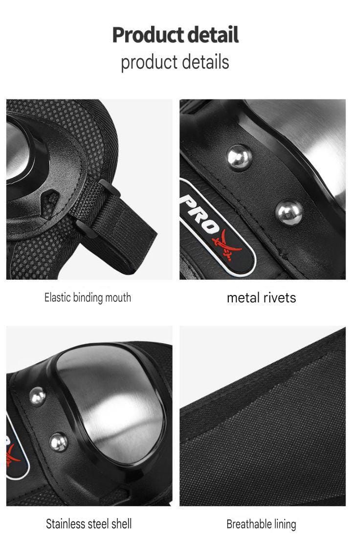 Motorcycle Elbow Pads for Men Stainless Steel Off-road Locomotive Protective Gear Anti-fall Riding Equipment (4 pcs) View Gallery - Pakistan