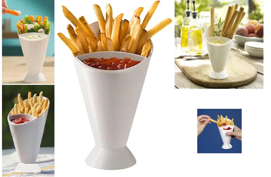 French Fries Cup potato Fries Holder with ketchup Holder for Sauce (Random Color ) View Gallery - Pakistan