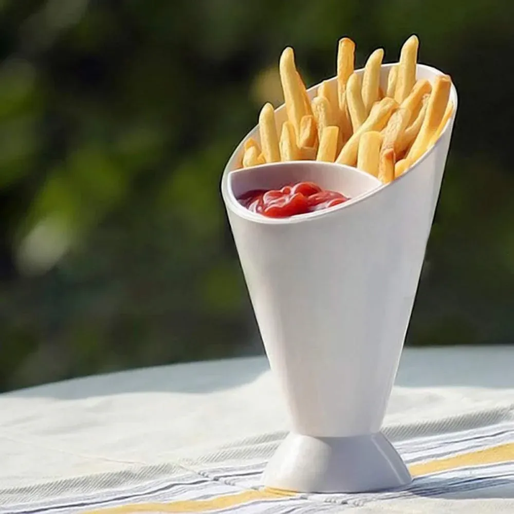 French Fries Cup potato Fries Holder with ketchup Holder for Sauce (Random Color ) View Gallery - Pakistan