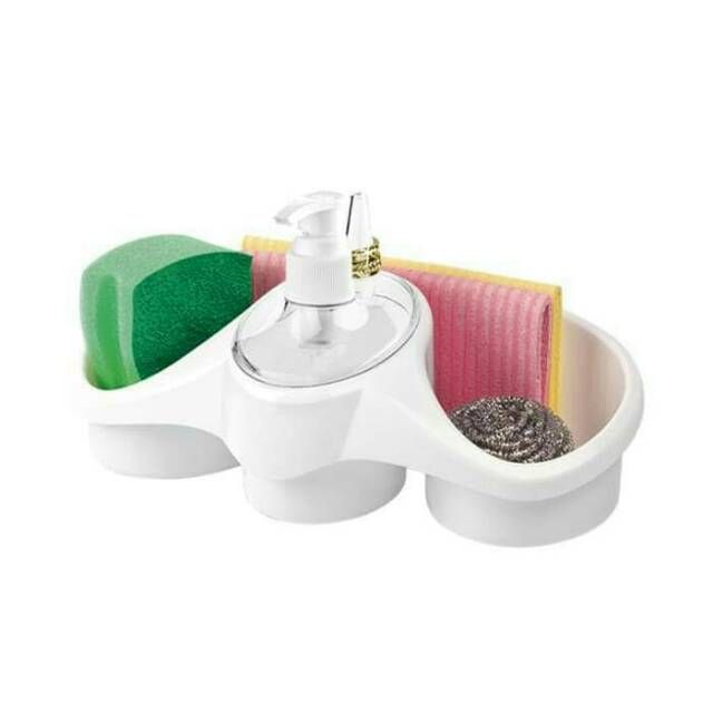 3 In 1 Soap Dispenser And Sponge Holder Sponge Holder For Kitchen  - Plastic - 1 Pc(random color ) View Gallery - Pakistan