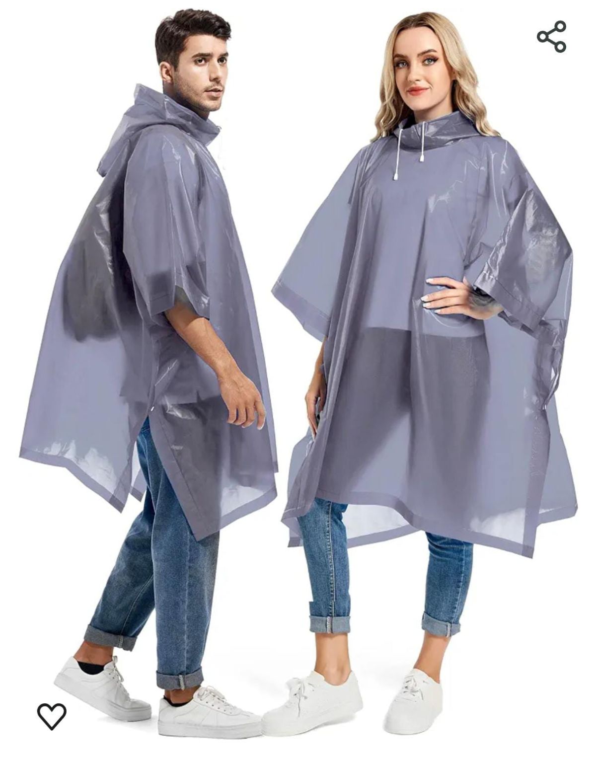 Rain Ponchos for Adults Reusable - Raincoats Survival Emergency Heavy Duty Rain Coat with Drawstring Hood (Random colors) View Gallery - Pakistan