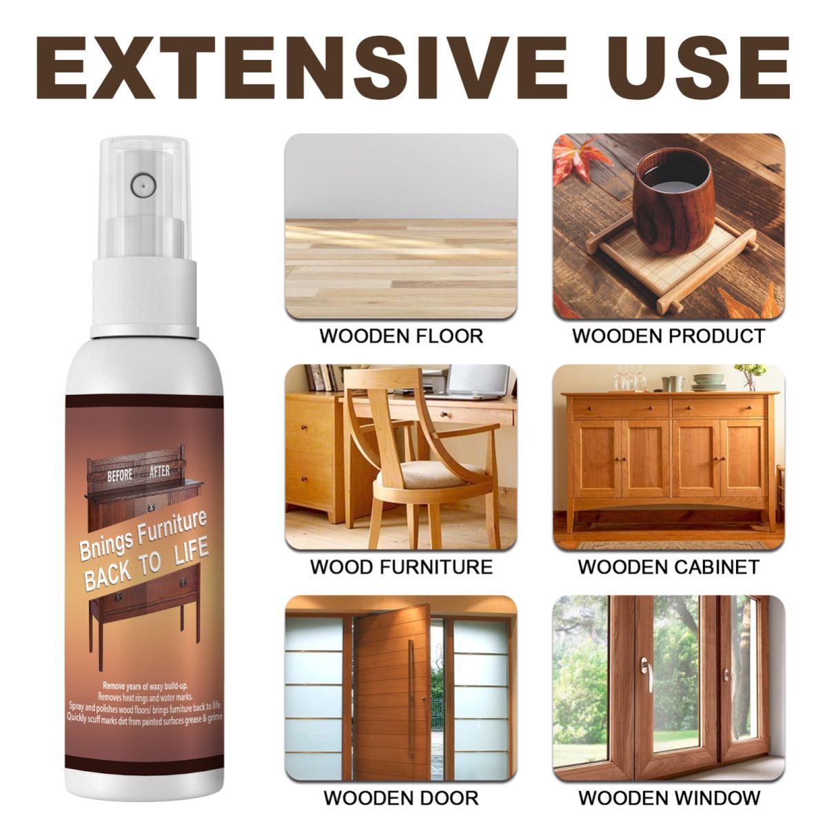 250ML Natural Micro-molecular Spray – Multipurpose Beeswax Furniture Polish Spray For Wood Polish Furniture Care Bee Wax Spray Essential Oil Wax View Gallery - Pakistan