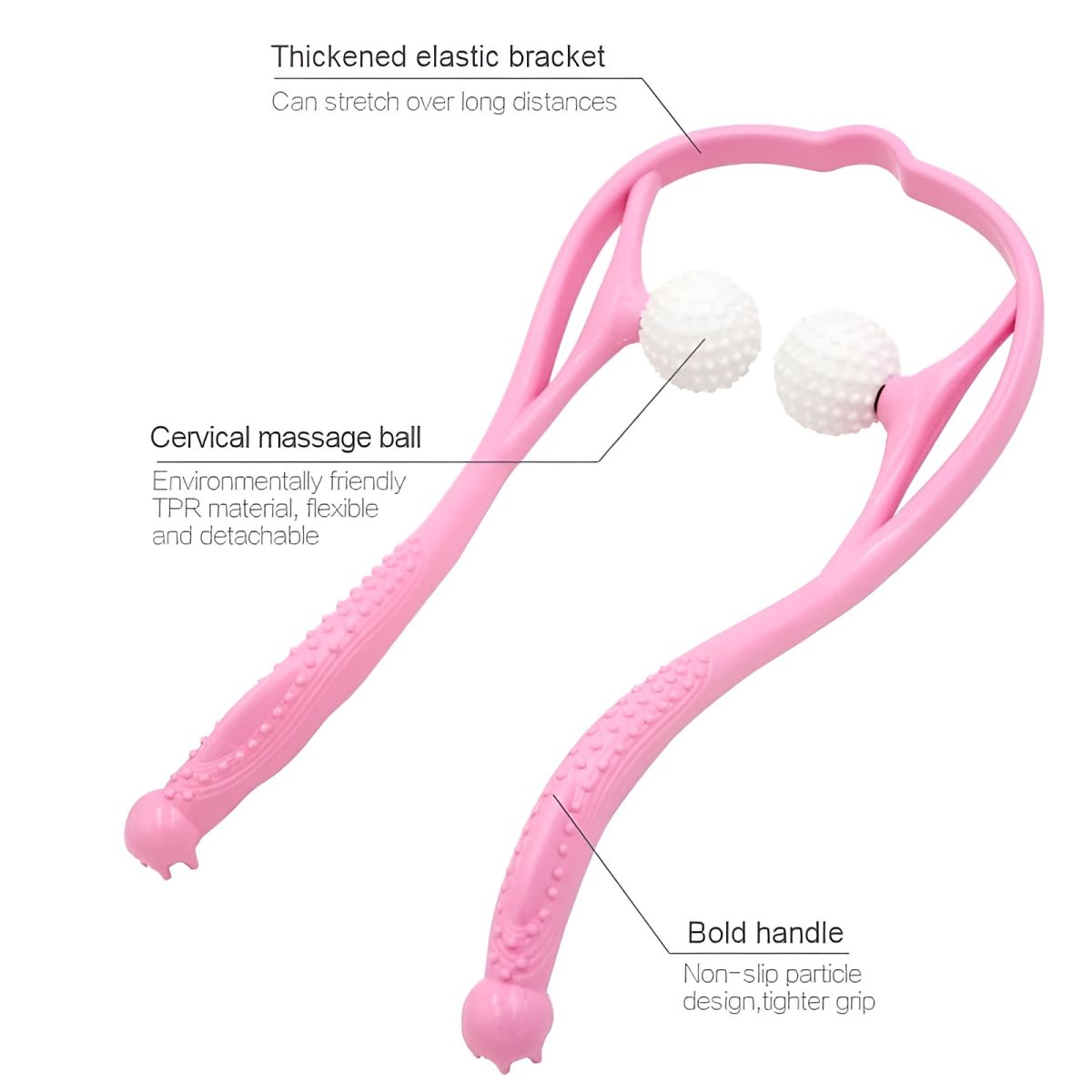 Manual Neck Massager For Cervical pain, deep Tissue | Handheld Massager Tool for Legs Waist Neck and Shoulder (Random color) View Gallery - Pakistan