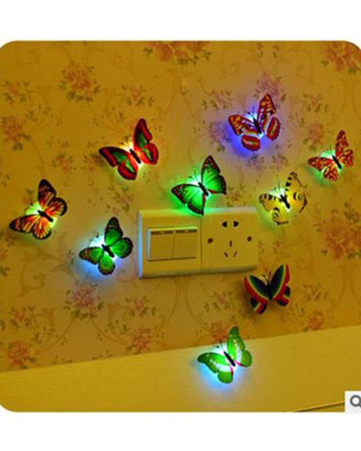 Glow In The Dark 3D Led Butterfly Night Light Led Color Changing for Kids Room (1 PCs Butterfly)