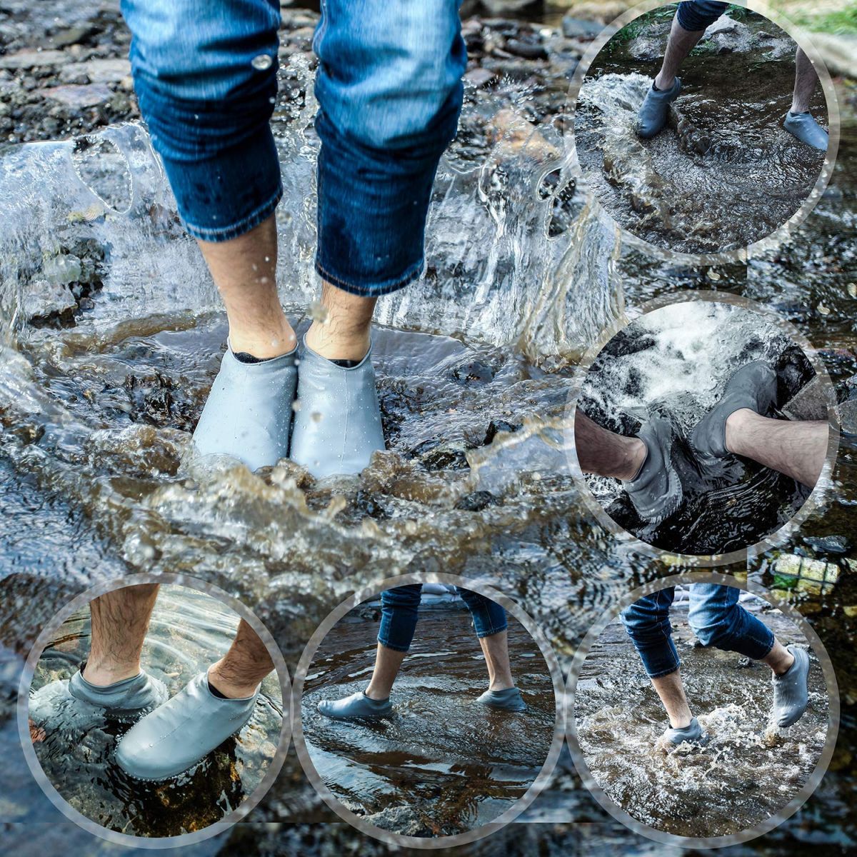 Rain Boot Thicken Waterproof Silicone Gel Shoe Cover Rain (Color random) View Gallery - Pakistan