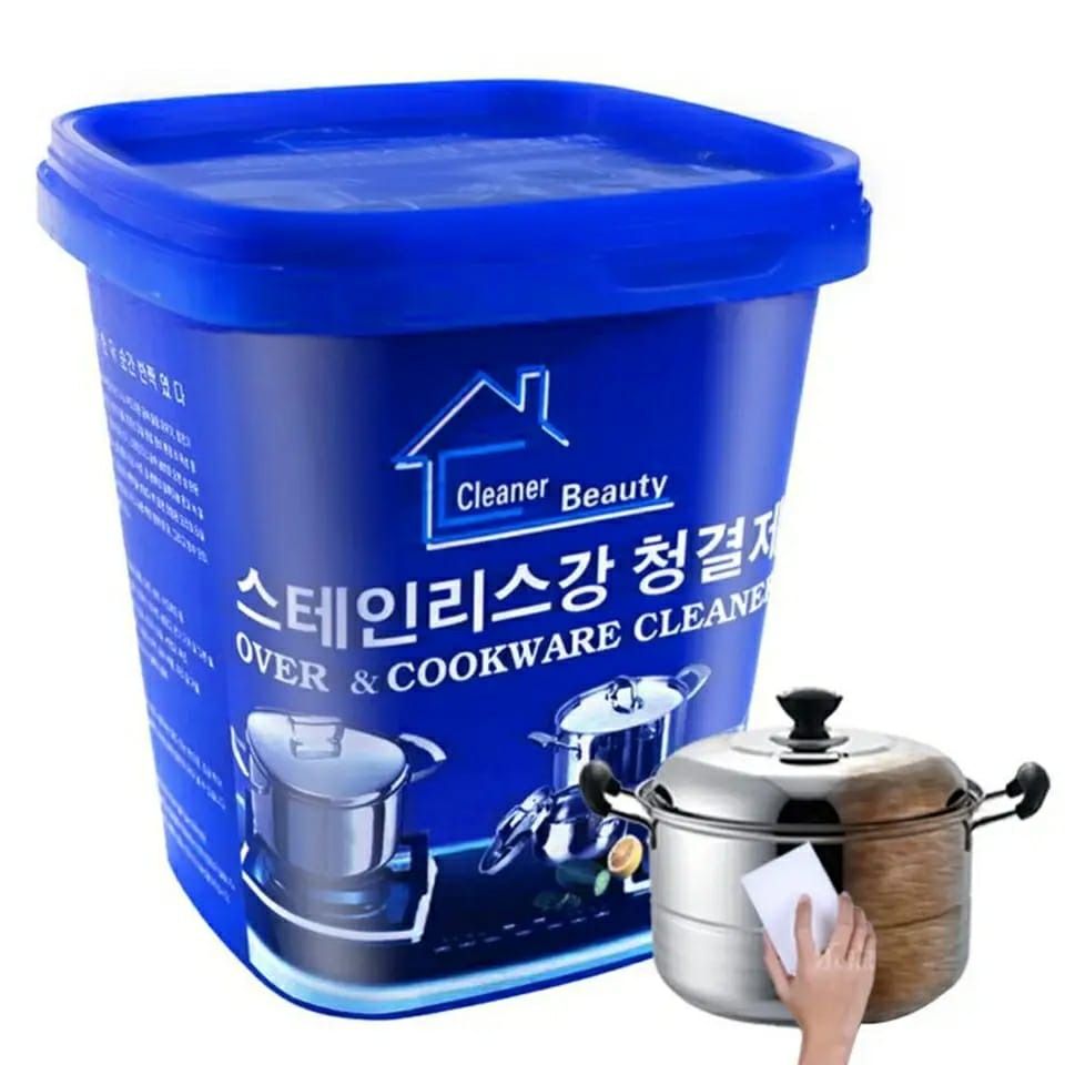Powerful Stainless Steel Cookware Cleaning Paste Household Car Body Cleaner Washing Pot Bottom Scale Strong Cream Detergent (500g)