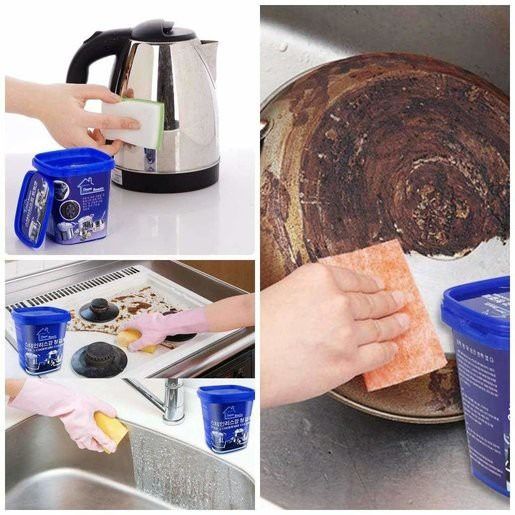 Powerful Stainless Steel Cookware Cleaning Paste Household Car Body Cleaner Washing Pot Bottom Scale Strong Cream Detergent (500g) View Gallery - Pakistan
