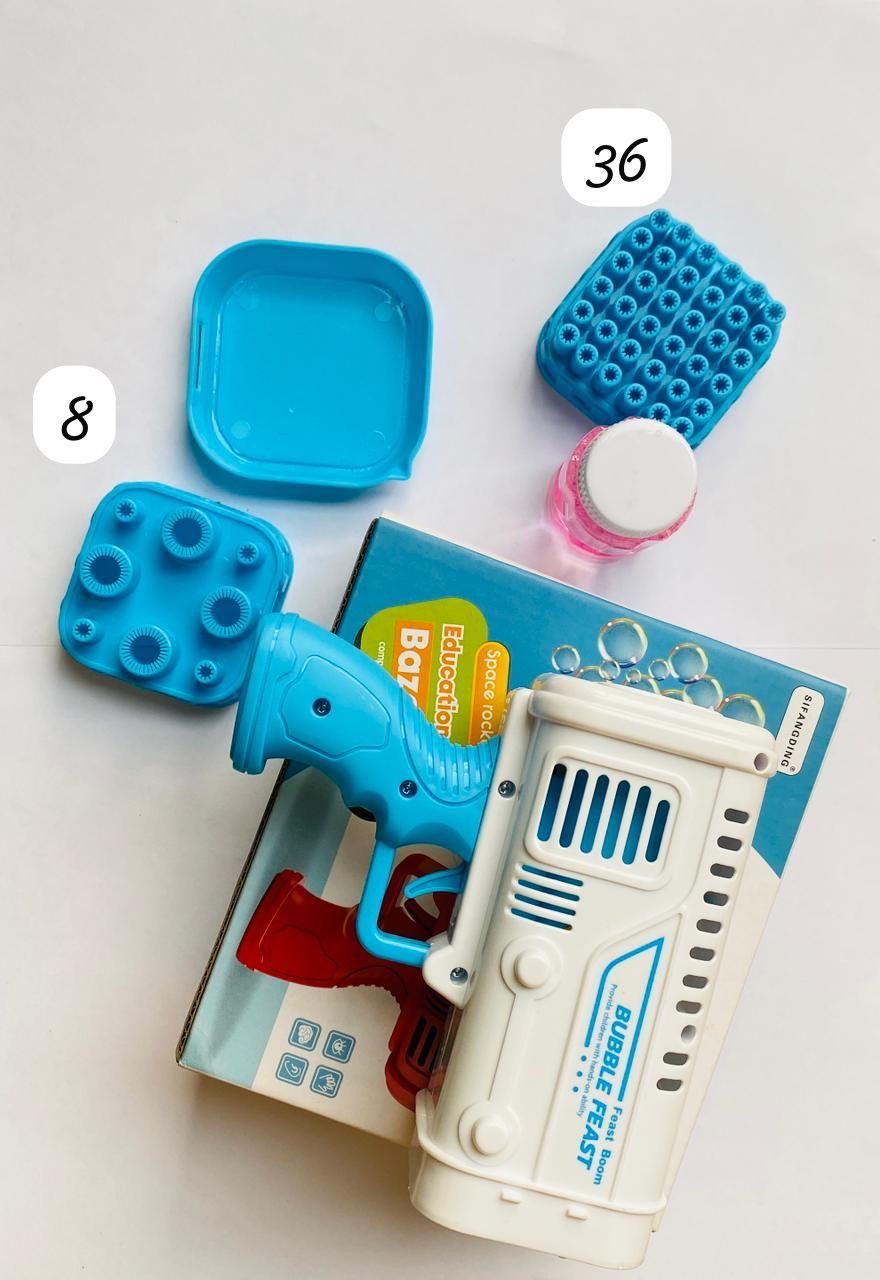 36 / 8 hole bazooka bubble Water gun | Bazooka Water Bubble Gun Toy for Kids, toddlers | Out door Fun Water Spray Gun (Random color) View Gallery - Pakistan