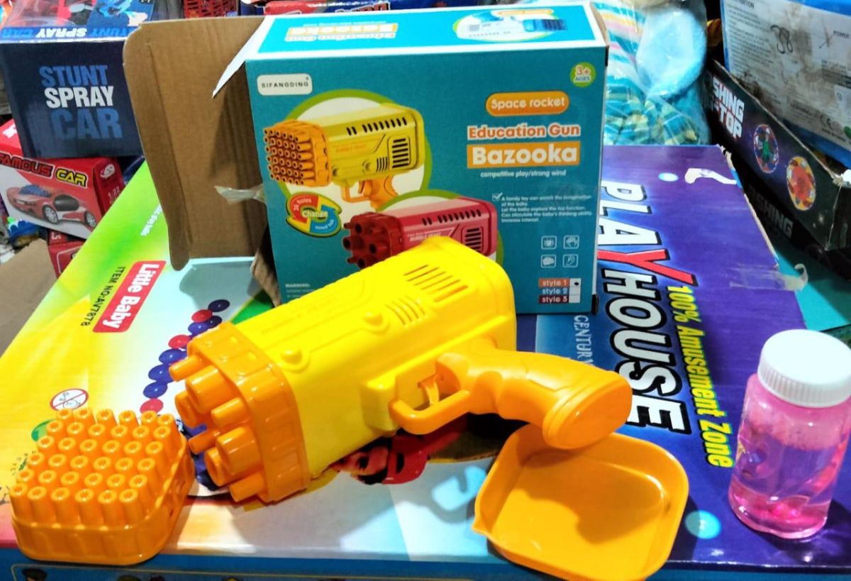 36 / 8 hole bazooka bubble Water gun | Bazooka Water Bubble Gun Toy for Kids, toddlers | Out door Fun Water Spray Gun (Random color) View Gallery - Pakistan