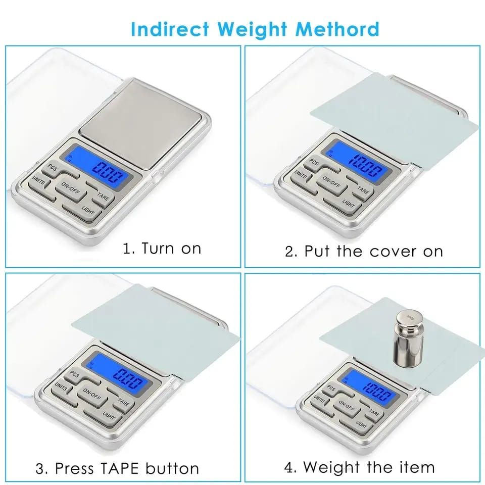 Mini Electronic Scales High Precision Pocket Digital Scale for Gold Sterling Jewelry Balance Gram For Kitchen Scale 500gx0.1g View Gallery - Pakistan
