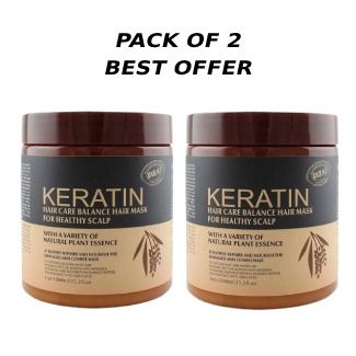 Pack Of 2 |  Keratin Hair Mask Treatment 500ml: The Key to Stronger, Healthier Hair View Gallery - Pakistan