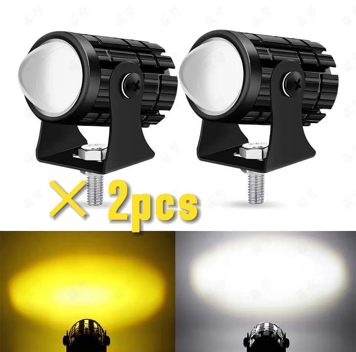 2 pcs Mini drive fog light with ( 3 point ) gift fog light for all bikes With Yellow &amp;amp; white colour . For Bike ,Car , Jeep .