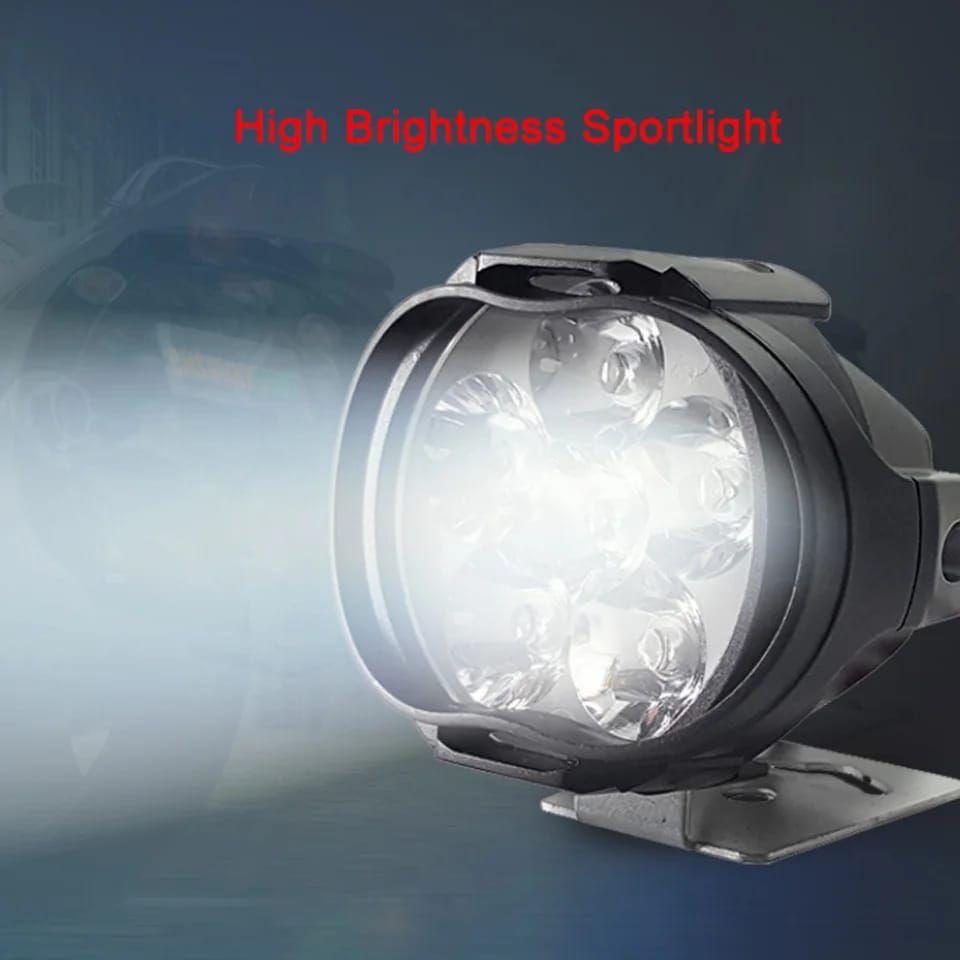 2 pcs Motorcycle Headlights plus switch LED White Super Bright 6LED Working Front Light Motorbike Fog Lamp 1600LM Scooters Spotlight View Gallery - Pakistan