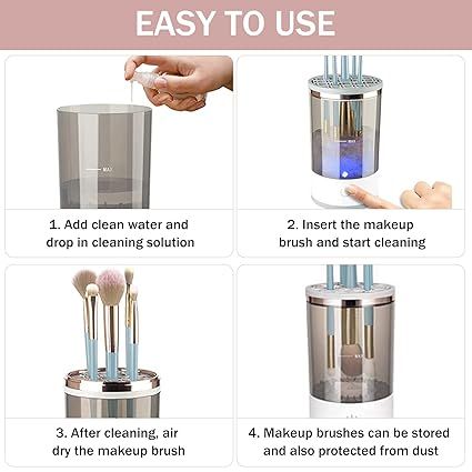3 In 1 Electric Makeup Brush Cleaner Makeup Brushes Drying Rack Brush Holder Stand Tool Automatic Make Up Brush Cleaner Machine View Gallery - Pakistan