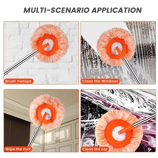 360° Rotatable Cleaning Mops Adjustable Multifunctional Sunflower Chenille Magic Mop Head Microfiber Dust Mops Window Cleaning