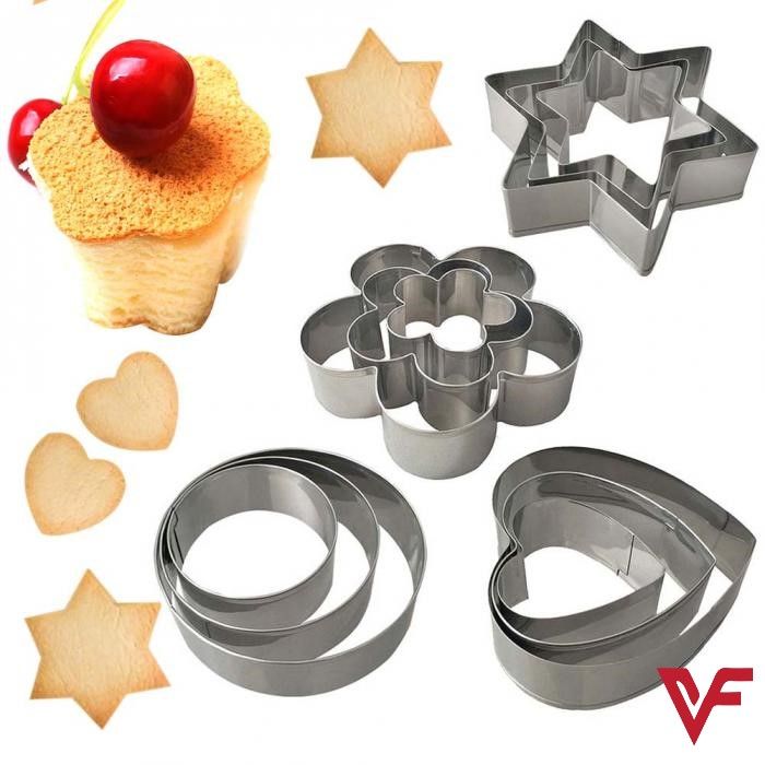 12 pcs, stainless steel cookie cutter, DIY, cookie cutter, star, heart, cutter, baking dish, new cake tool, fried egg, shaper, kitchen mold tool