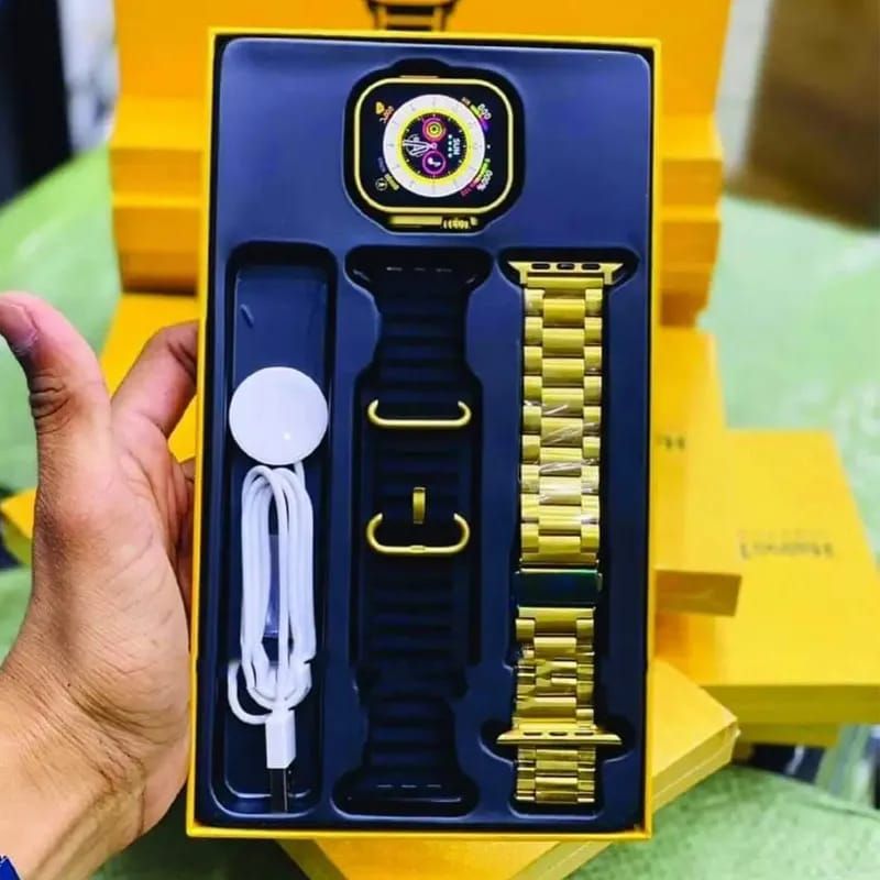 C9 Ultra Max Gold Edition Color Smartwatch 2.1 Inch Screen With Hryfine App View Gallery - Pakistan