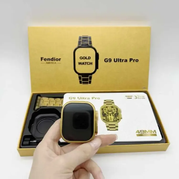 New G9 Ultra Pro Gold Color Edition Series 9 Smart Watch With Qdfit Pro App View Gallery - Pakistan