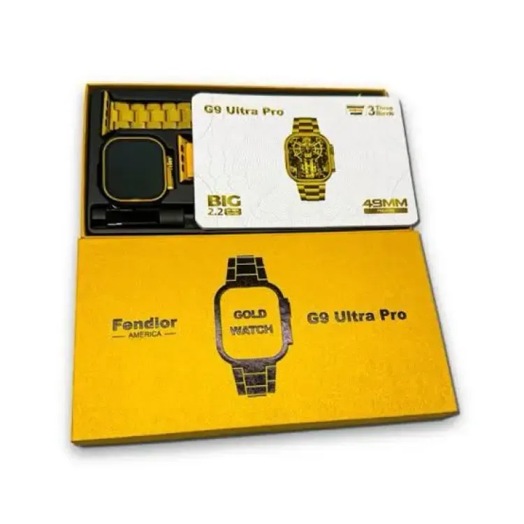 New G9 Ultra Pro Gold Color Edition Series 9 Smart Watch With Qdfit Pro App View Gallery - Pakistan