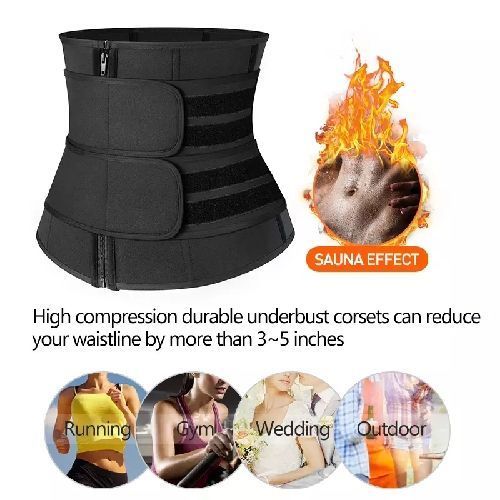 Waist Trainer Belt-Slimming Body Shaper Belts Sport Girdle with two strap View Gallery - Pakistan