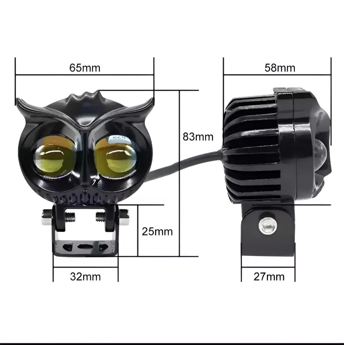OWL Shape Fog Yellow-White &amp; Flash light Low &amp; High Beam Owl Plastic Body Spot Light for All Cars And Bikes 9V-60V 40W View Gallery - Pakistan